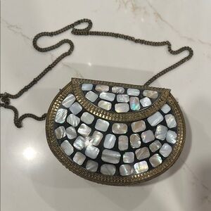 Chic Beaded Evening Bag with Chain